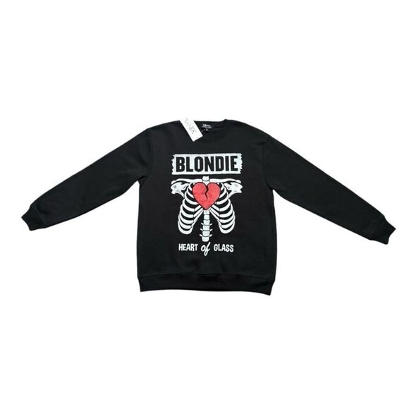 Vinyl Icons Blondie Heart of Glass Music Sweatshirt Black Size Small - Picture 1 of 6